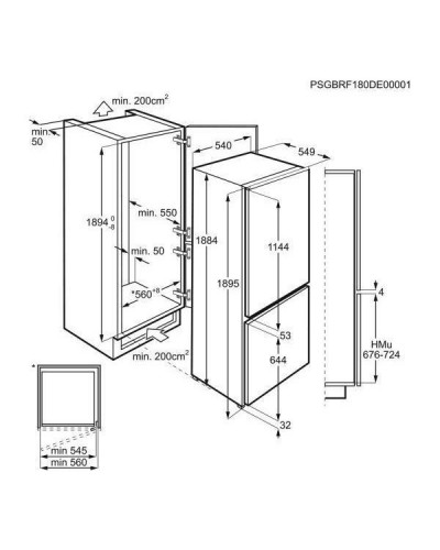 Холодильник з морозильною камерою Electrolux LNS6TE19S