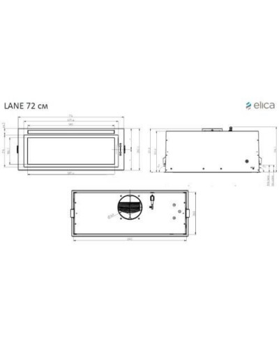 Витяжка вбудована Elica LANE BL MAT/A/72