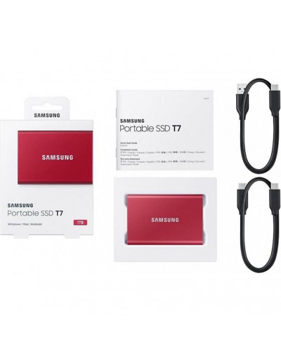 SSD накопитель Samsung T7 1TB Red (MU-PC1T0R/WW)