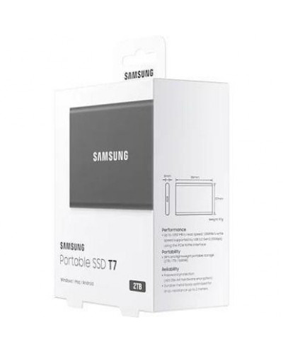 SSD накопичувач Samsung T7 2 TB Titan Gray (MU-PC2T0T/WW)