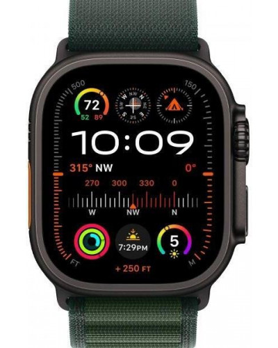 Смарт-годинник Apple Watch Ultra 2 GPS + Cellular 49mm Black Titan. Case w. Dark Green Alpine Loop - Medium (MX4R3)