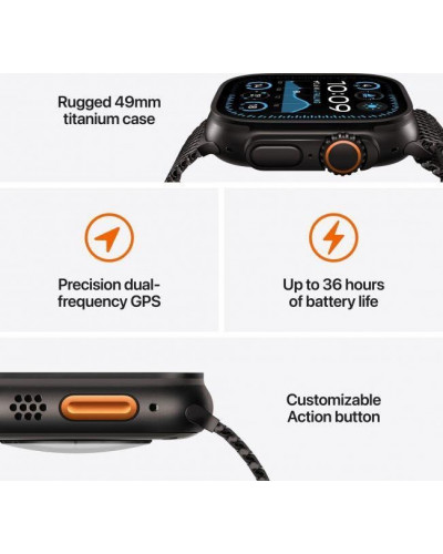 Смарт-годинник Apple Watch Ultra 2 GPS + Cellular 49mm Black Titan. Case w. Dark Green Alpine Loop - Medium (MX4R3)