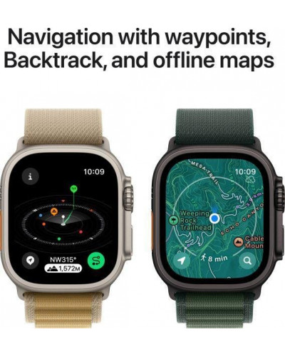 Смарт-годинник Apple Watch Ultra 2 GPS + Cellular 49mm Black Titan. Case w. Dark Green Alpine Loop - Medium (MX4R3)