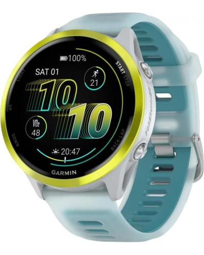 Смарт-годинник Garmin Forerunner 570 47mm Amp Yellow Aluminum w. Translucent Whitestone/Turquoise Band (010-02971-01)