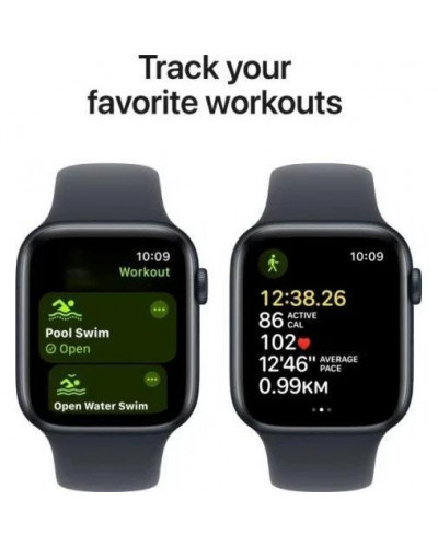Смарт-годинник Apple Watch SE 2 GPS 44mm Midnight Aluminium Case w. Midnight Sport Band - S/M (MXEJ3/MXG13/MXGL3)