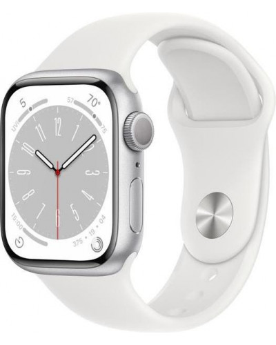 Смарт-годинник Apple Watch Series 8 GPS 45mm Silver Aluminum Case with White S. Band - M/L (MP6N3, MP6Q3)