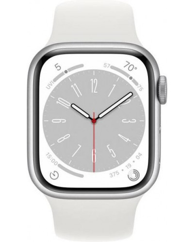 Смарт-годинник Apple Watch Series 8 GPS 45mm Silver Aluminum Case with White S. Band - M/L (MP6N3, MP6Q3)