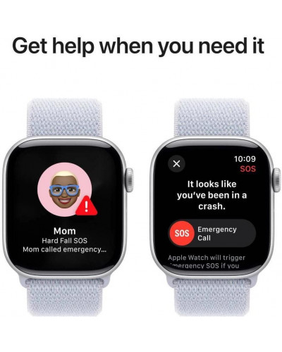 Смарт-годинник Apple Watch Series 10 GPS 42mm Silver Aluminum Case w. Blue Cloud Sport Loop (MWWD3)