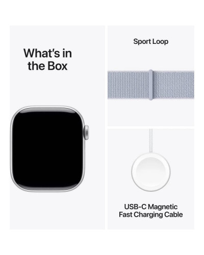 Смарт-годинник Apple Watch Series 10 GPS 42mm Silver Aluminum Case w. Blue Cloud Sport Loop (MWWD3)