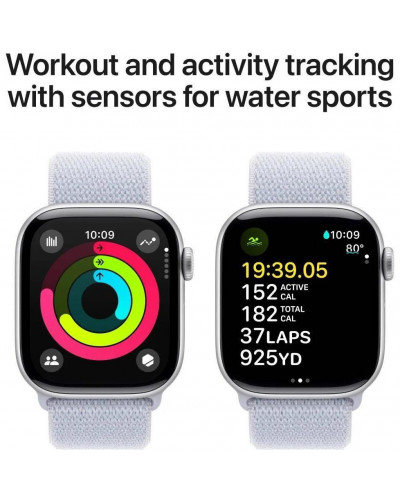 Смарт-годинник Apple Watch Series 10 GPS 42mm Silver Aluminum Case w. Blue Cloud Sport Loop (MWWD3)