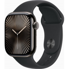 Смарт-годинник Apple Watch Series 10 GPS + Cellular 42mm Slate Titanium Case w. Black Sport Band - M/L (MWXH3)