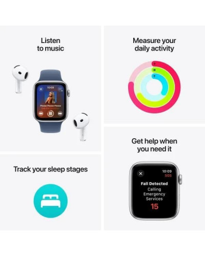 Смарт-годинник Apple Watch SE 2 GPS 44mm Midnight Aluminium Case w. Ink Sport Loop (MXEP3/MXG33/MXGN3)