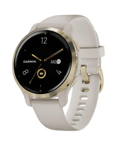 Смарт-годинник Garmin Venu 2S Light Gold Stainless Steel Bezel with Light Sand Case and Silicone Band (010-02429-01/11)