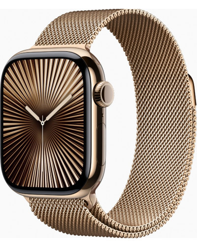 Смарт-годинник Apple Watch Series 10 GPS + Cellular 42mm Gold Titanium Case w. Gold Milanese Loop (MX083)