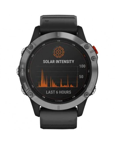 Смарт-годинник Garmin Fenix 6 Solar Silver with black band (010-02410-00)
