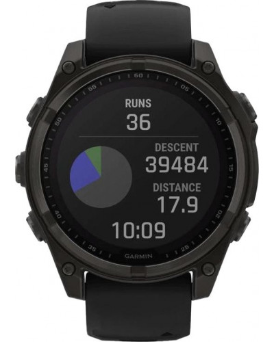 Смарт-годинник Garmin Fenix 8 51mm Solar Sapphire Carbon Gray DLC Titanium w. Black/Pebble Gray S. Band (010-02907-10/11/7