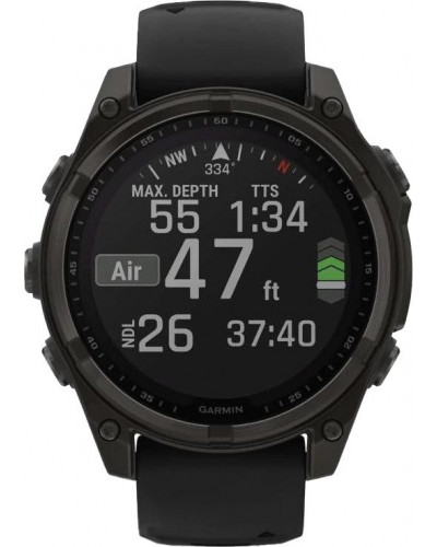 Смарт-годинник Garmin Fenix 8 51mm Solar Sapphire Carbon Gray DLC Titanium w. Black/Pebble Gray S. Band (010-02907-10/11/7