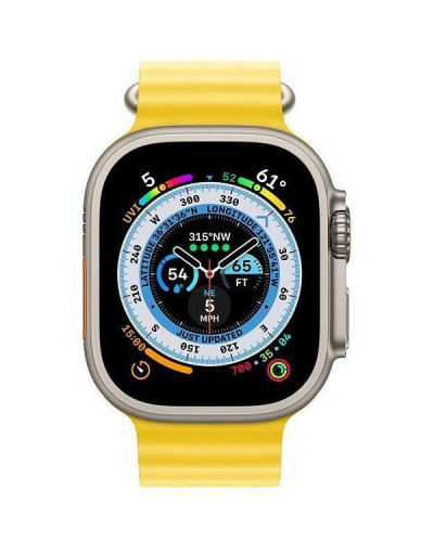 Смарт-годинник Apple Watch Ultra GPS + Cellular 49mm Titanium Case with Yellow Ocean Band (MNH93/MNHG3/MNHN3)