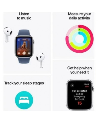 Смарт-годинник Apple Watch SE 2 GPS 40mm Silver Aluminium Case w. Denim Sport Band - S/M (MXEC3/MXFV3/MXGF3)
