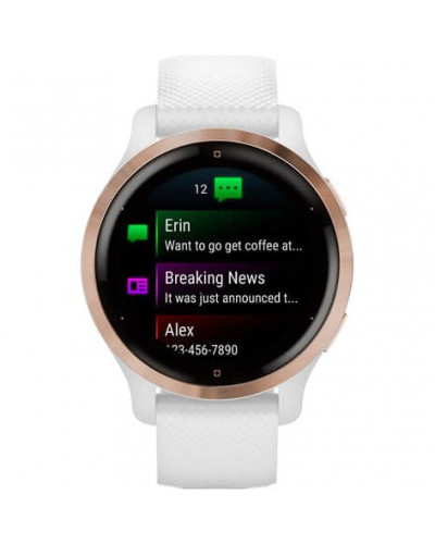 Смарт-годинник Garmin Venu 2S Rose Gold Bezel with White Case and Silicone Band (010-02429-13/03)