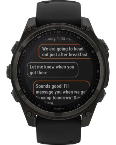 Смарт-годинник Garmin Fenix 8 47mm Solar Sapphire Carbon Gray DLC Titanium w. Black/Pebble Gray S. Band (010-02906-10/11/7
