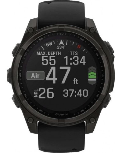 Смарт-годинник Garmin Fenix 8 47mm Solar Sapphire Carbon Gray DLC Titanium w. Black/Pebble Gray S. Band (010-02906-10/11/7