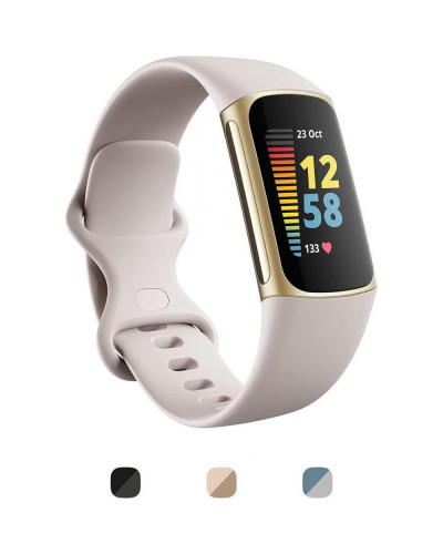 Фітнес-браслет Fitbit Charge 5 Lunar White/Soft Gold Stainless Steel (FB421GLWT)