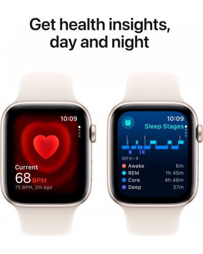 Смарт-годинник Apple Watch SE 2 GPS 44mm Starlight Alu. Case w. Starlight Sport Band - S/M (MXEU3)