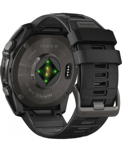 Смарт-годинник Garmin Fenix 8 51mm AMOLED Sapphire Carbon Gray DLC Titanium w. Black/Pebble Gray S. Band (010-02905-20/21/