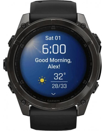 Смарт-годинник Garmin Fenix 8 51mm AMOLED Sapphire Carbon Gray DLC Titanium w. Black/Pebble Gray S. Band (010-02905-20/21/
