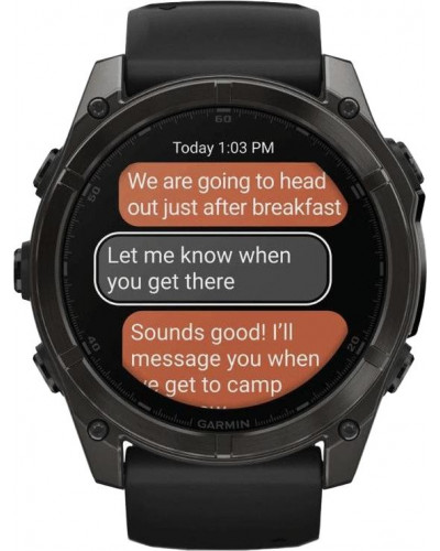 Смарт-годинник Garmin Fenix 8 51mm AMOLED Sapphire Carbon Gray DLC Titanium w. Black/Pebble Gray S. Band (010-02905-20/21/