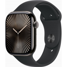 Смарт-годинник Apple Watch Series 10 GPS + Cellular 46mm Slate Titanium Case w. Black Sport Band - M/L (MWYE3)