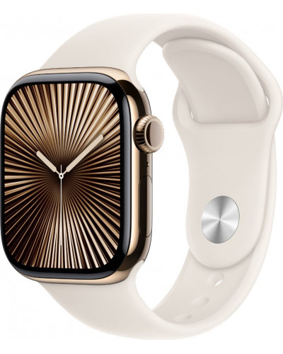 Смарт-годинник Apple Watch Series 10 GPS + Cellular 42mm Gold Titanium Case w. Starlight Sport Band - S/M (MX063)