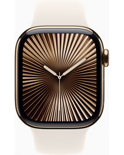 Смарт-годинник Apple Watch Series 10 GPS + Cellular 42mm Gold Titanium Case w. Starlight Sport Band - S/M (MX063)