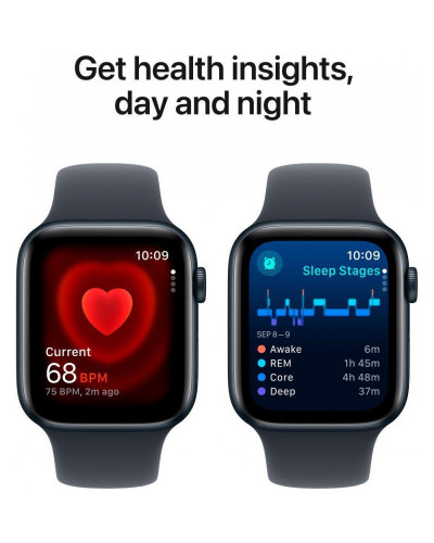 Смарт-годинник Apple Watch SE 2 GPS 40mm Midnight Aluminium Case w. Midnight Sport Band - M/L (MXE93)