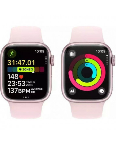 Смарт-годинник Apple Watch Series 9 GPS 41mm Pink Aluminum Case w. Light Pink S. Band - S/M (MR933)