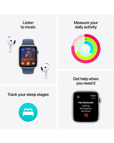 Смарт-годинник Apple Watch SE 2 GPS 40mm Silver Aluminium Case w. Blue Cloud Sport Loop (MXEE3)
