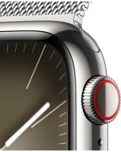 Смарт-годинник Apple Watch Series 9 GPS + Cellular 41mm Silver S. Steel Case w. Silver Milanese Loop (MRJ43)