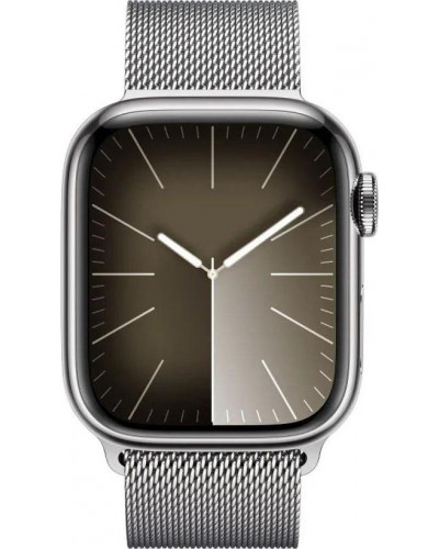 Смарт-годинник Apple Watch Series 9 GPS + Cellular 41mm Silver S. Steel Case w. Silver Milanese Loop (MRJ43)