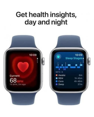 Смарт-годинник Apple Watch SE 2 GPS 44mm Silver Aluminium Case w. Denim Sport Band - M/L (MXER3/MXG53/MXGQ3)