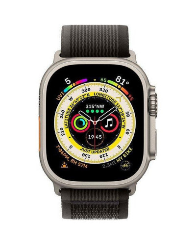 Смарт-годинник Apple Watch Ultra GPS + Cellular 49mm Titanium Case with Black/Gray Trail Loop - S/M (MQF43/MQFW3)