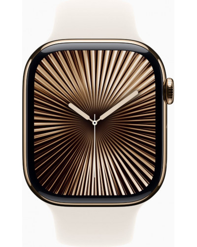 Смарт-годинник Apple Watch Series 10 GPS + Cellular 46mm Gold Titanium Case w. Starlight Sport Band - M/L (MWYY3)