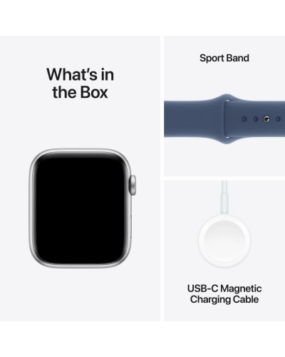 Смарт-годинник Apple Watch SE 2 GPS 44mm Silver Aluminium Case w. Denim Sport Band - S/M (MXEQ3)
