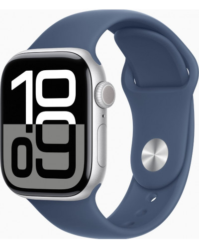 Смарт-годинник Apple Watch Series 10 GPS + Cellular 42mm Silver Alu. Case w. Denim Sport Band - M/L (MWX43)