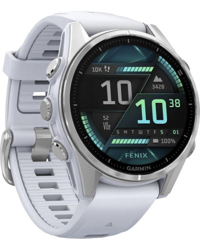 Смарт-годинник Garmin Fenix 8 43mm AMOLED Silver with Whitestone Silicone Band (010-02903-00/06)