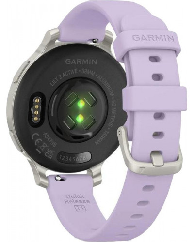 Смарт-годинник Garmin Lily 2 Active Silver with Purple Jasmine Silicone Band (010-02891-01)
