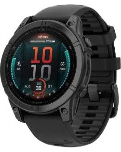 Смарт-годинник Garmin Fenix E 47mm AMOLED Slate Gray Steel with Black Silicone Band (010-03025-03/01/13)