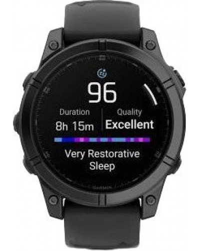 Смарт-годинник Garmin Fenix E 47mm AMOLED Slate Gray Steel with Black Silicone Band (010-03025-03/01/13)