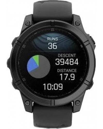 Смарт-годинник Garmin Fenix E 47mm AMOLED Slate Gray Steel with Black Silicone Band (010-03025-03/01/13)