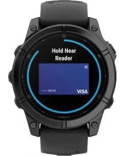 Смарт-годинник Garmin Fenix E 47mm AMOLED Slate Gray Steel with Black Silicone Band (010-03025-03/01/13)